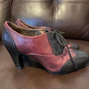 Red and black Naturalizer bootie heels